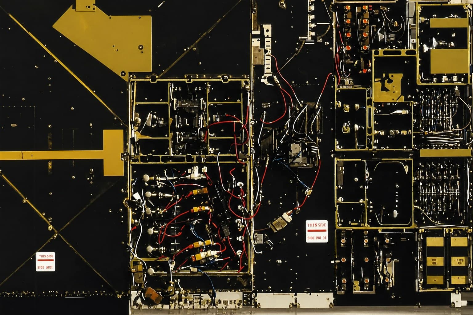Gold-plated avionics circuitry and wiring